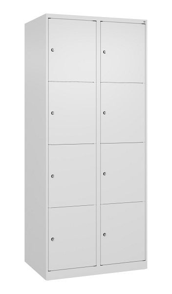 C+P Schließfachschrank Classic PLUS, 2 Abteile mit je 4 Fächern, 1850x800x500mm, 9016/9016, 080000-224 S10012