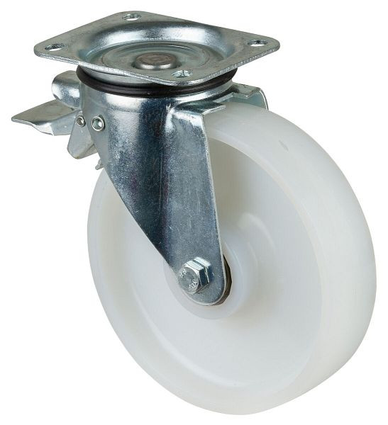 BS Rolls Zwaarlastwiel met rem, wielbreedte 50 mm, wiel-Ø 200 mm, draagvermogen 450 kg, loopvlak/wiellichaam kunststof, kogellagers, N120.B15.201