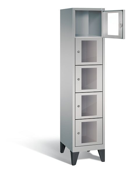 C+P lockerkast Classic, H1850xB420xD500mm, kleur: wit aluminium, 8010A125 S10009