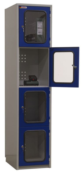 KLW safe - 1850 x 400 x 500/540 mm H x B x D, met 4 vakken, 08/87S-4-AKKU