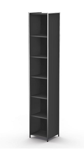 Kerkmann basisplank, smal, B 410 x D 380 x H 2200 mm, voor 6 ordnerhoogtes, kleur: antraciet, 13750413