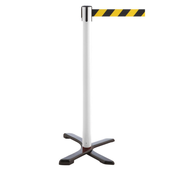Stein HGS HGS personengeleidingssysteem -P-Line Compact-, wit, zwart/geel diagonaal (gearceerd), met bandeindstuk (standaard), 34870-1402