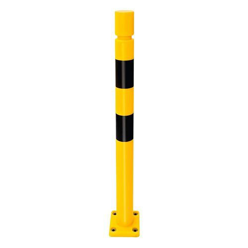 DENIOS stootbeschermingspaal FLEX, geel met zwarte strepen, meegevend en terugverend, Ø: 80 mm, 311257