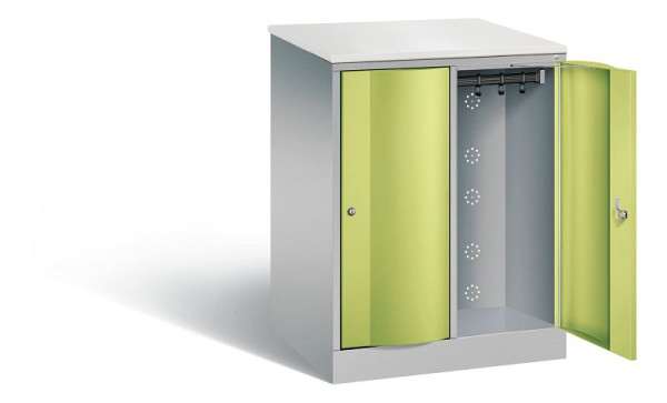 C+P XL lockerkast Resisto, H1077xB772xD640mm, kleur: wit aluminium / virid green, 8271-273 S10060