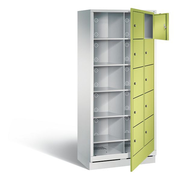 C+P wasautomaat Evolo, H1800xW810xD500mm, kleur: lichtgrijs / virid groen, 48160-205 S10198