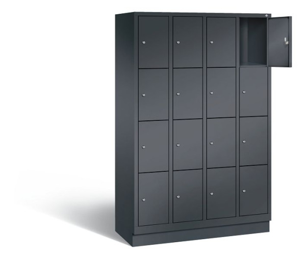 C+P lockerkast Evolo, H1800xB1190xD500mm, kleur: zwart-grijs, 48020-404 S10050