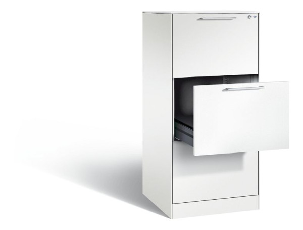 C+P archiefkast Asisto, H1310xB562xD600mm, kleur: verkeerswit, beugelgreep, 146224-322 S10044