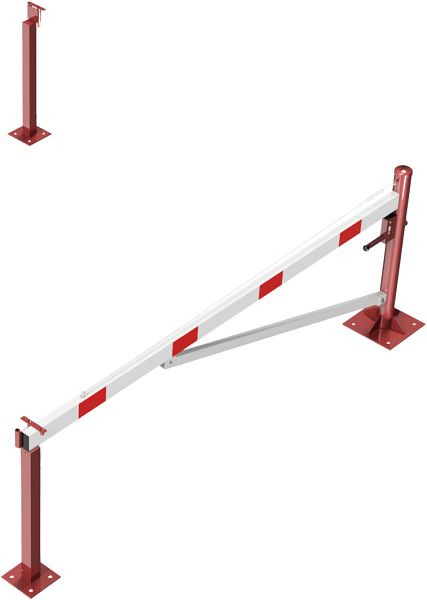 Schake draaihek 3,00m, met profielcilinderslot, kabelversterking, draaipaal: Ø 102mm, 2 steunpalen 70x70mm, thermisch verzinkt, 4213_30ZBP