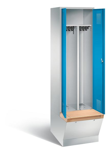 C+P zwart wit kastje Evolo, H2090xW610xD815mm, kleur: lichtgrijs/lichtblauw, 48056-20 S10272