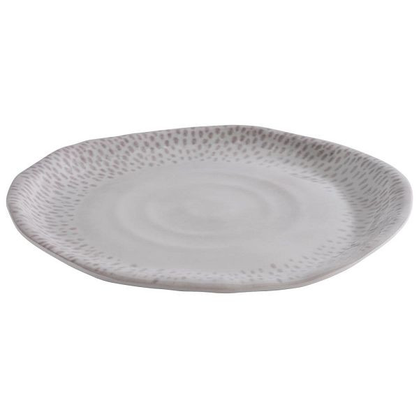 APS bord "FOOTMARK", Ø 21 cm, hoogte 2 cm, melamine, decor, witgrijs, 85323
