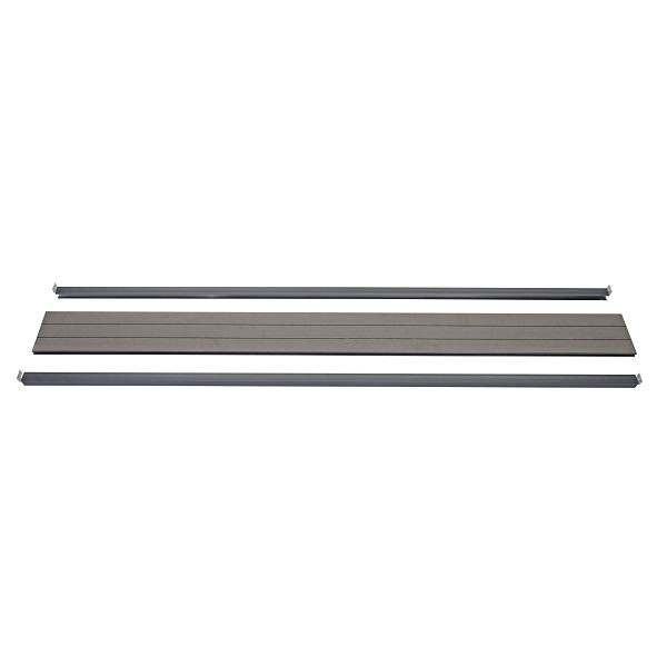 Mendler eindset voor WPC inkijkbescherming Sarthe, eindprofiel windbescherming, WPC paal, 180cm, grijs, 76255