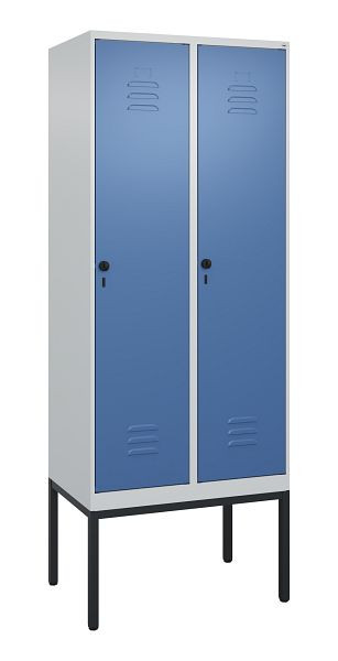 C+P luierkluis Classic PLUS met middenwand, frame, 2 vakken, 2120x800x500mm, 7035/5023, veiligheidsdraaigrendel, 0800307-22F S10005