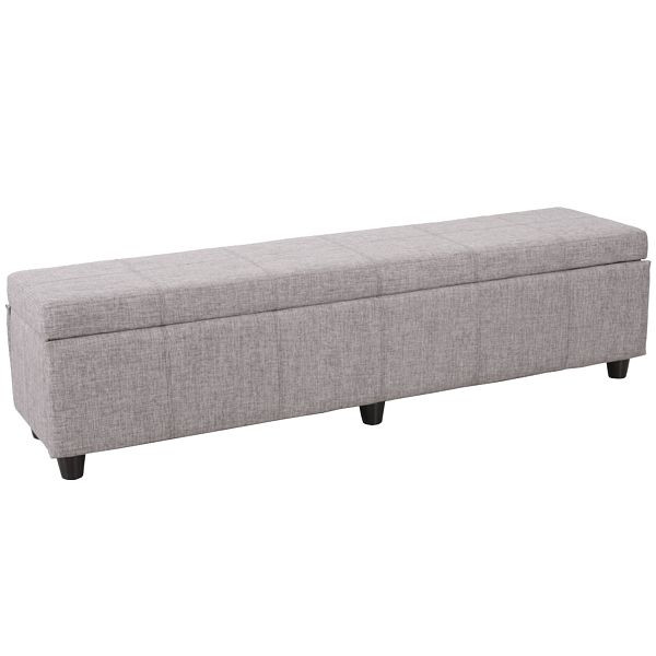 Mendler opbergkist Kriens XXL, bank, stof/textiel, 45x180x45cm, grijs, 21452