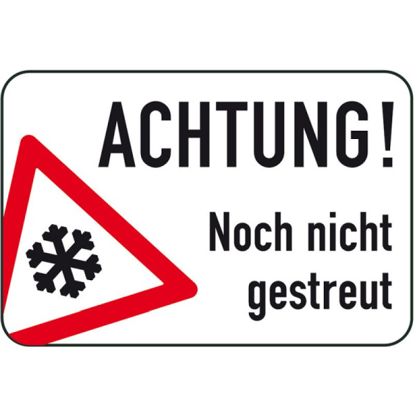 Steen HGS winterbord/verkeersbord Let op! Nog niet gespreid, 500x750mm, 14750