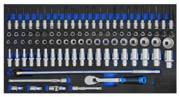 SW-Stahl werkplaatswagen assortiment, dopsleutel 1/2", met ratel, 95 stuks, Z3011-12