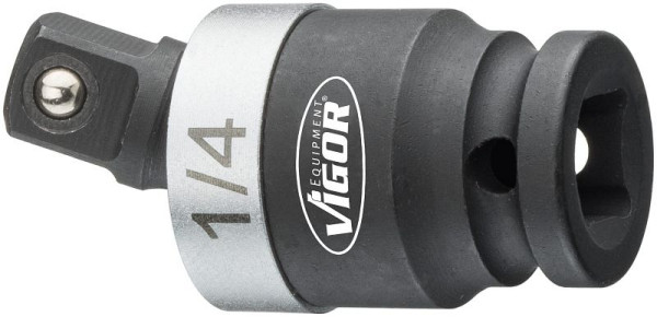 VIGOR slagmoersleutel verbindingsstuk, hol vierkant 6,3 mm (1/4 inch), massief vierkant 6,3 mm (1/4 inch), V5505-1/4