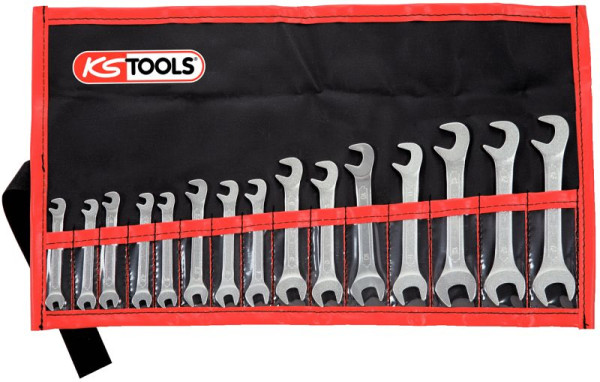 KS Tools dubbele steeksleutelset, 15°+75° 15-delig, 3,2-14 mm, 517.1700