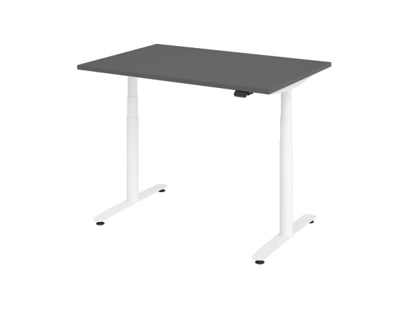 Hammerbacher zit-sta bureau elektrisch 120x80cm grafiet/wit, VXDLR12/G/W