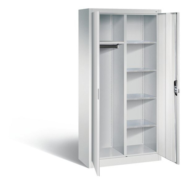 C+P archief-/garderobekast Acurado, H1950xB930xD400mm, kleur: lichtgrijs, verzonken handgreep, 8920-312 S10157