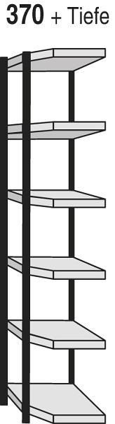 Kerkmann hoekplank Stora 100, D 300 x H 2250 mm, zwart/lichtgrijs, 51243715