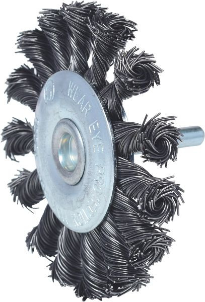 KS Tools ronde staaldraadborstel 0,5 mm, diameter 75 mm, met 12 mm doorn, 340.0039