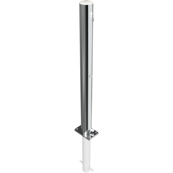 Stone HGS afzetpaal -Bollard-, voor inzetting in beton, profielcilinderslot met verschillende sleutels, bovensluiting, geen oogjes, diameter: Ø 76 mm, 4072uzh