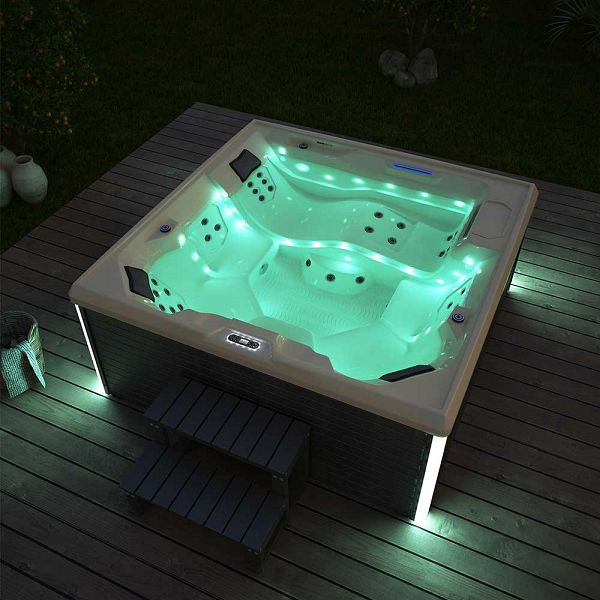 HOME DELUXE buitenwhirlpool STREAM BIG- met trap en thermische afdekking, 49273