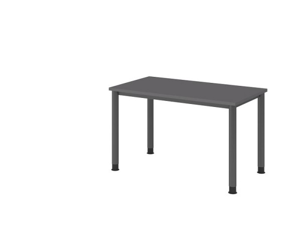 Hammerbacher bureau HS612, 120 x 67 cm, blad: grafiet, 25 mm dik, 4-poots frame in grafiet, werkhoogte 68,5-81cm, VHS612/G/G