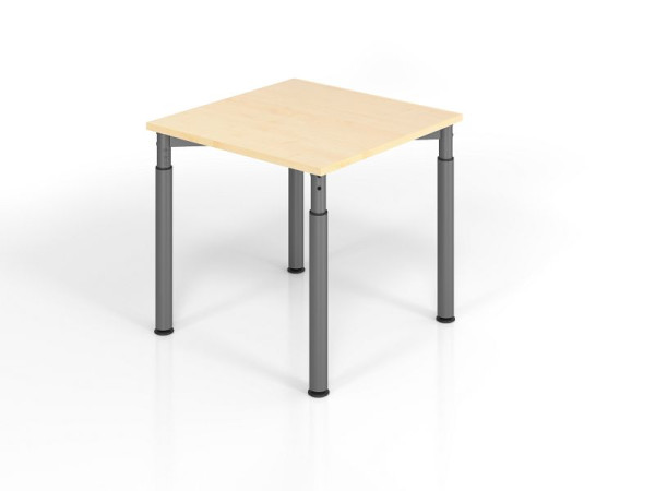 Hammerbacher bureau YS08, 80 x 80 cm, blad: esdoorn, 25 mm dik, ABS dikke rand, rechthoekige vorm, grafiet, VYS08/3/G