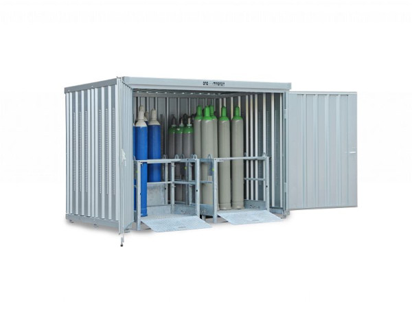 SÄBU SAFE-gasmagazijn 366 LIF, verzinkt, gemonteerd, zonder voet, 3.050 x 2.170 x 2.250 mm