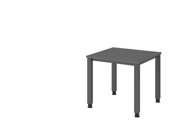 Hammerbacher bureau 4-poots vierkant 80x80cm grafiet, rechthoekige vorm, VQS08/G/G