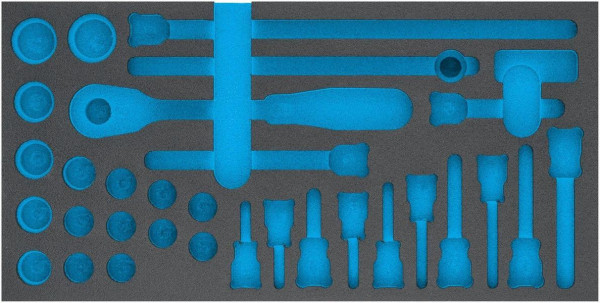 Hazet 2-componenten zachtschuim inzetstuk, voor 885 N Afmetingen / lengte: 342 mm x 172 mm Organisatiesysteem afmeting: 1/3 (342 x 172 mm), 163-352L