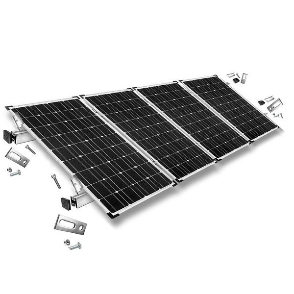 Offgridtec bevestigingsset met stokschroeven voor montage op schuin dak 4 zonnepanelen framehoogte 30 mm, 8-01-013765-007