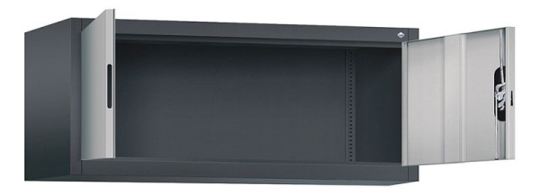 C+P opbouwkast Acurado, H500xB1200xD500mm, kleur: zwart-grijs/wit aluminium, verzonken handgreep, 9484-000 S10170