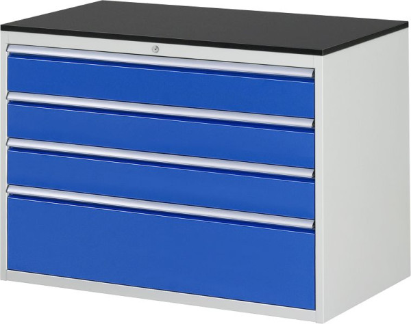 RAU ladekast serie 7000, B1145xD650xH820mm, laden: 3xH150, 1xH270mm, werkblad melaminehars gecoat, 03-XXL5.3A-M.11