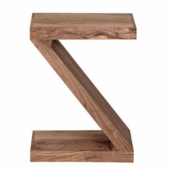 Wohnling bijzettafel MUMBAI massief hout acacia Z Cube 60cm hoog design bruin landhuisstijl, WL1.456