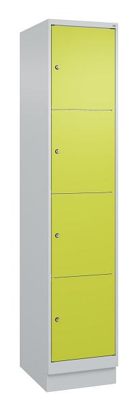 C+P lockerkast Classic PLUS, onderstel, 1950x400x500mm, 7035/0024, met 4 vakken, 080020-124 S10010