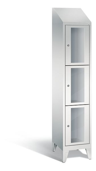 C+P lockerkast Classic, H1850xB420xD500mm, kleur: lichtgrijs, 8010A123 S10019