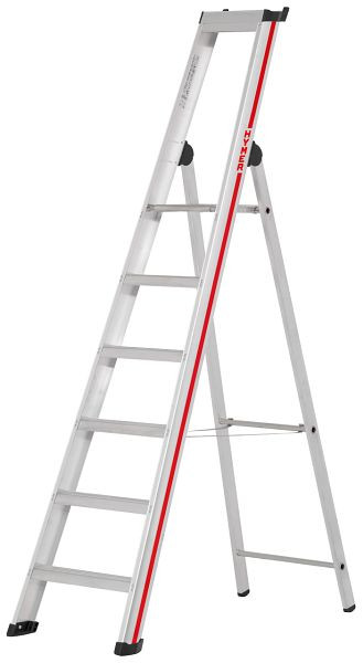 HYMER opstapladder met platform, eenzijdig toegankelijk, 6 treden, lengte 2,22 m, stahoogte: 1,37 m, 602606