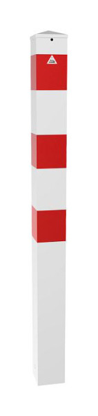 Schake afzetpaal stalen buis 100 x 100 x 3 mm vast, voor inzetting in beton, thermisch verzinkt en wit gecoat, 40100B