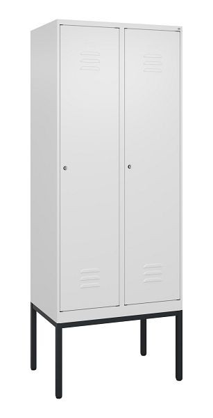 C+P Umkleidespind Classic PLUS, Gestell, 2 Abteile, 2120x800x500mm, 9016/9016, Zylinderschlösser, 0800307-22 S10029