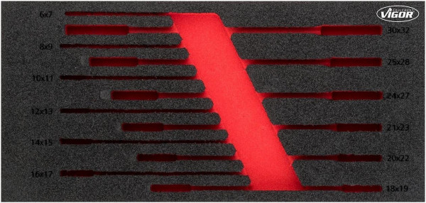 VIGOR 2-componenten zachtschuiminleg, afmetingen inzet / lademaat: S (188 x 393 x 35 mm), gebruik: V6721, V6721-L