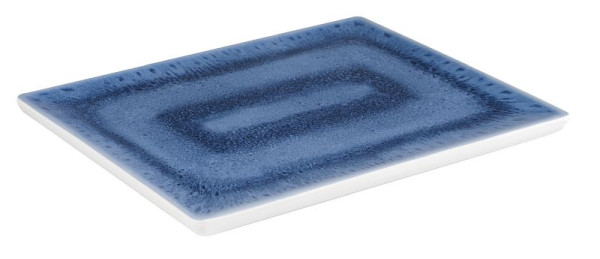 APS GN 1/2 dienblad -BLUE OCEAN-, 32,5 x 26,5 cm, hoogte: 2 cm, melamine, binnenkant: decor, blauw, buitenkant: wit, 84671
