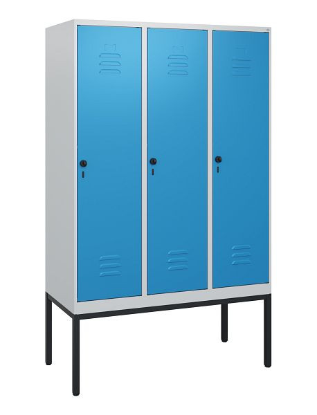 C+P Umkleidespind Classic PLUS, Gestell, 3 Abteile, 1950x1200x500mm, 7035/5012, Drehriegel, 0800305-32 S10004