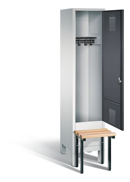 C+P Evolo locker, H1850xW420xD815mm, kleur: lichtgrijs / zwartgrijs, 48030-12 S10030
