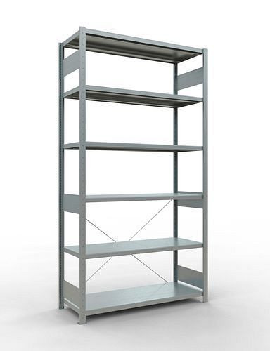 Schulte legbord, basisveld, 6 opbergniveaus, kruisschoor, vakbelasting 250 kg, 1360 x 536 x 2500 mm, 278767
