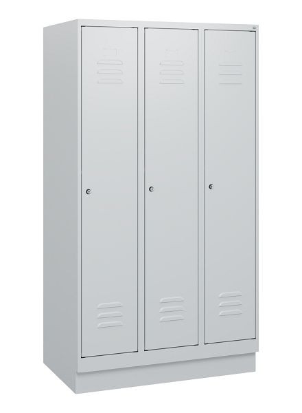 C+P luierkluis Classic PLUS, onderbouw, 3 vakken, 1630x900x500mm, 7035/7035, cilindersloten, 0800205-30 S10024