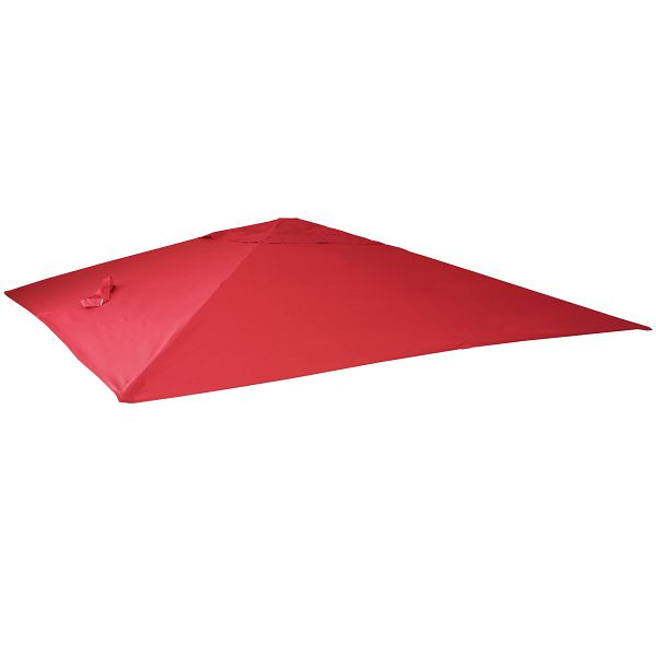 Mendler vervangende hoes voor luxe parasol HWC-A96, parasolhoes vervangende hoes, 3x3m (Ø4,24m) polyester 2,7kg, rood, 153436