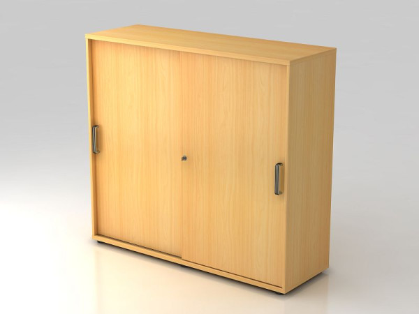 Hammerbacher schuifdeurkast 3OH 120cm gestreepte handgreep beuken/beuken, 120x40x110 cm (BxDxH), V1753S/6/6/SG