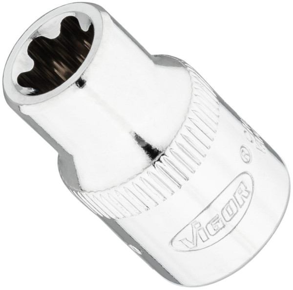VIGOR T-Plus Steckschlüsseleinsatz, Vierkant 10 mm (3/8 Zoll), E+ Profil, E10+, V7920-EP10